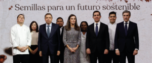 Marlon Ferreira, emprendedor colombiano, chocolatero reunido con la Reina Letizia en el evento de la FMBBVA